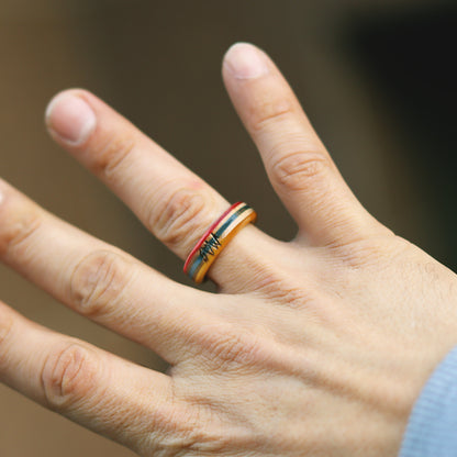 Wooden SK8 Rings / Yellow / Blue / Red