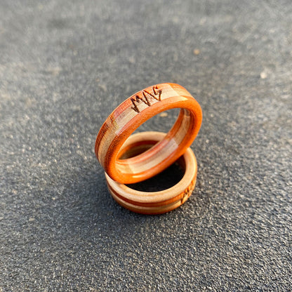 Wooden Sk8 Ring - Orange