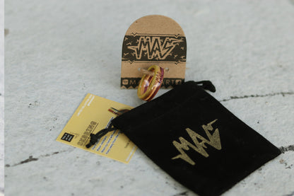 Wooden Sk8 Ring - Lemon green / Purple