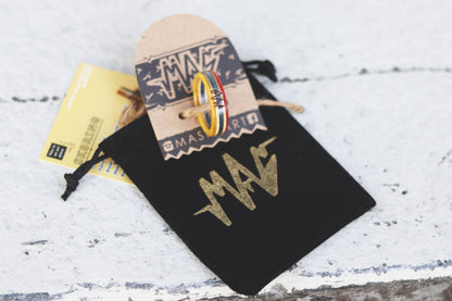 Wooden SK8 Rings / Yellow / Blue / Red