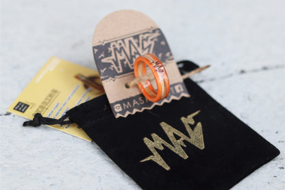 Wooden Sk8 Ring - Orange