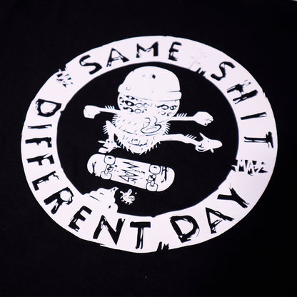 Black tee Same S different Day - Make the most of every day.