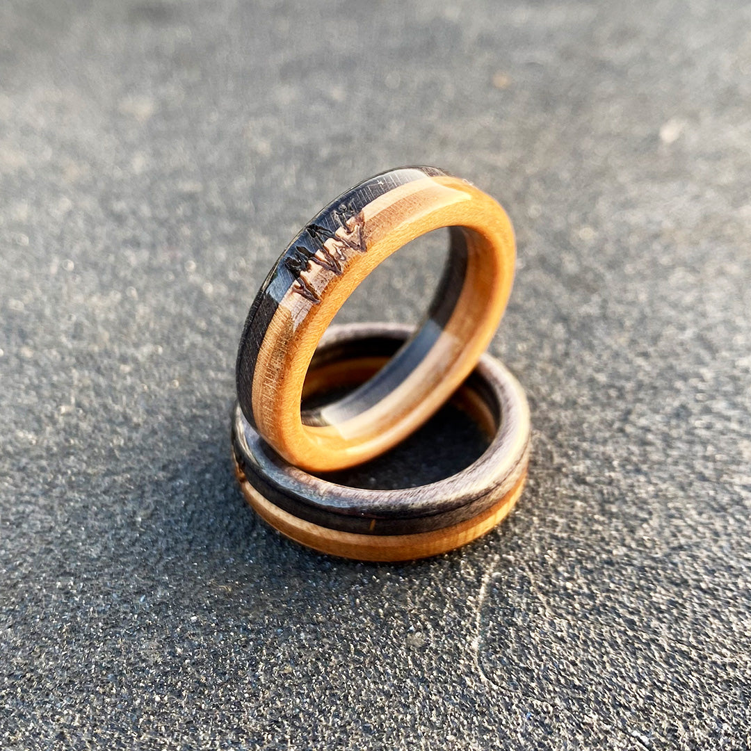 Wooden Sk8 Ring - Black