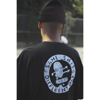 Black tee Same S different Day - Make the most of every day.