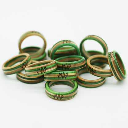 Wooden Sk8 Ring - Green