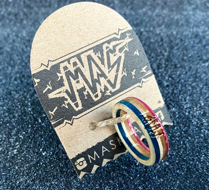 Wooden Sk8 Ring - Pink / Blue