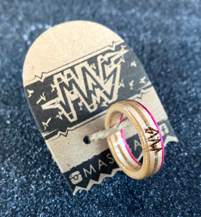 Wooden Sk8 Ring - Pink