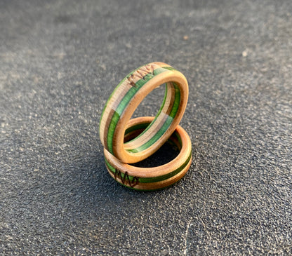 Wooden Sk8 Ring - Green