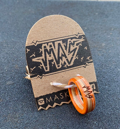 Wooden Sk8 Ring - Orange