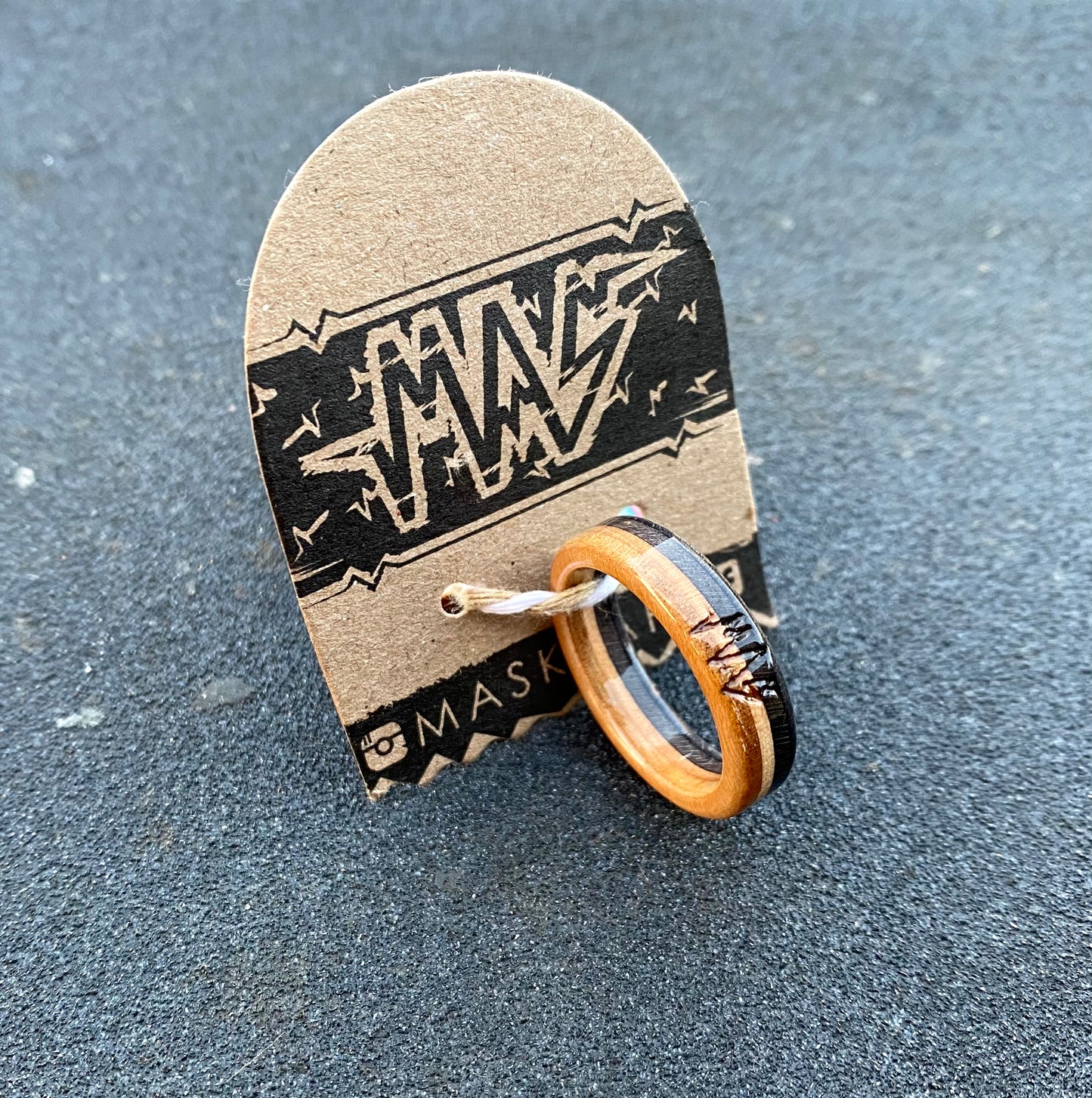 Wooden Sk8 Ring - Black