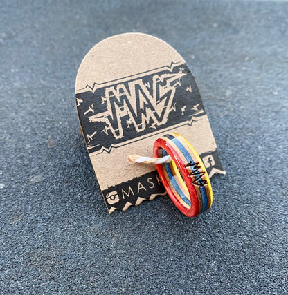 Wooden SK8 Rings / Yellow / Blue / Red