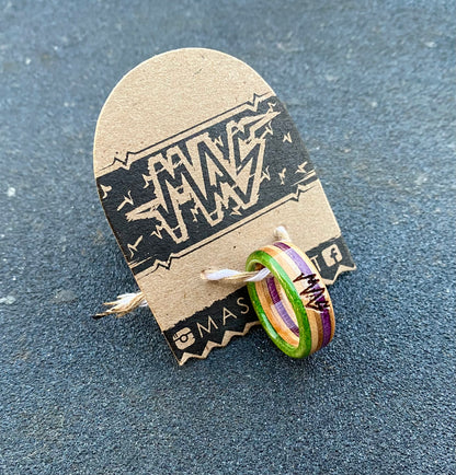 Wooden Sk8 Ring - Purple / Marine Blue