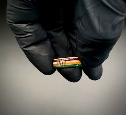 Wooden Sk8 Ring - Purple / Marine Blue