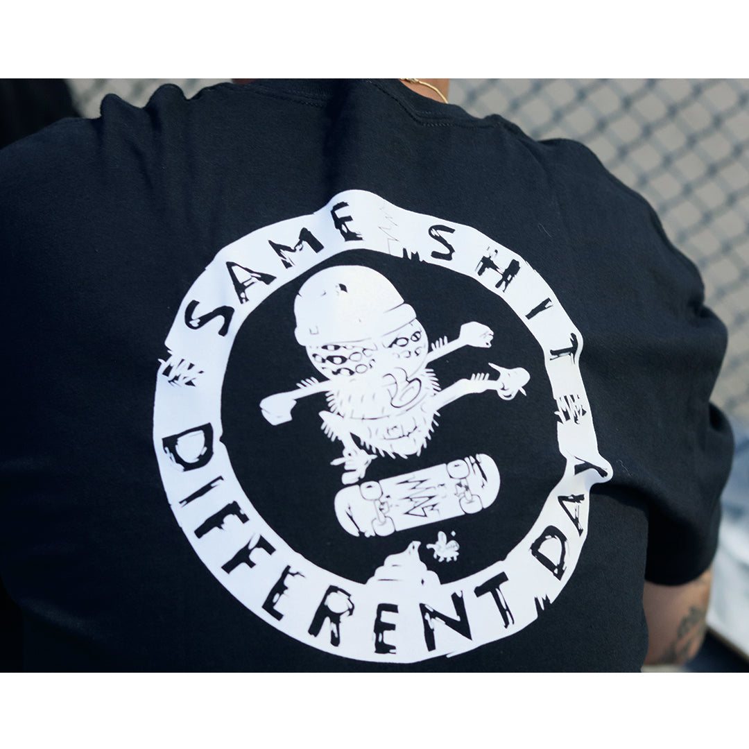 Black tee Same S different Day - Make the most of every day.