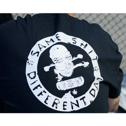 Black tee Same S different Day - Make the most of every day.
