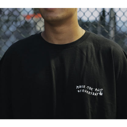 Black tee Same S different Day - Make the most of every day.