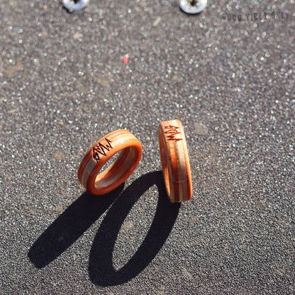 Wooden Sk8 Ring - Orange
